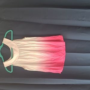 Small pink and white flowy tank top
